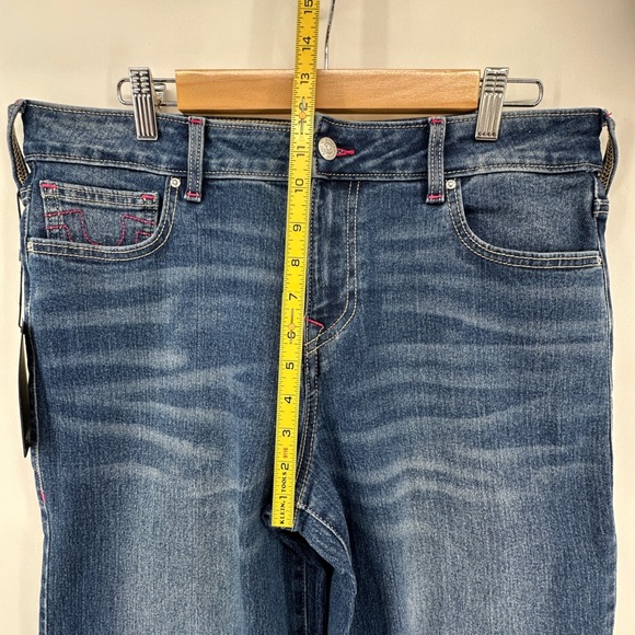 $164 NWT True Religion Bobbi Low Slung Baggy Medium Wash Jeans Pink Stitch 30 - Picture 10 of 15